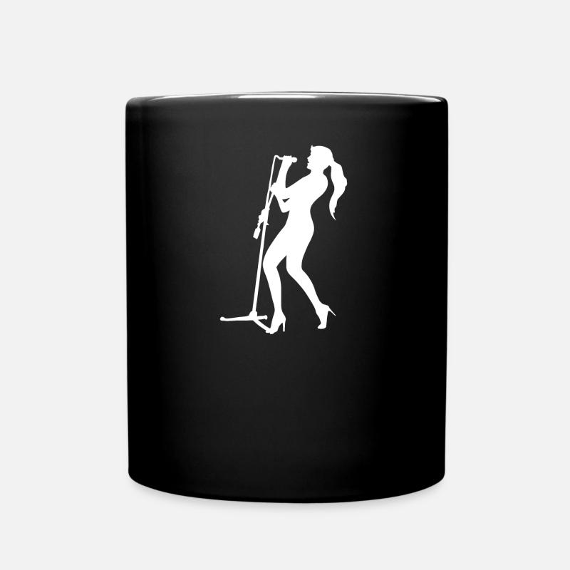 Sängerin am Mikrofon - Tasse einfarbig - Schwarz