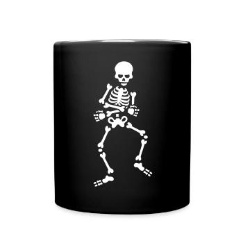 Skibidi challenge meme Tanzen Skelett Tanz - Tasse einfarbig - Schwarz - Vorne