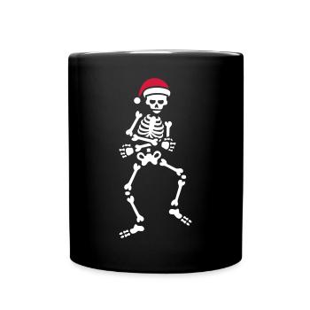 Skibidi challenge meme Skelett Weihnachten Tanz - Tasse einfarbig - Schwarz - Vorne