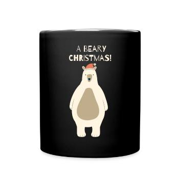 Ours de Noël Beary avec le Père Noël - Mug uni - noir - Devant