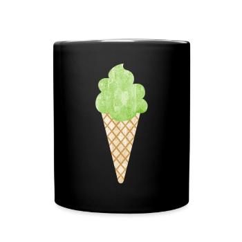 Eis Waffel Eiswaffel Eiscreme Waldmeister grün - Tasse einfarbig - Schwarz - Vorne