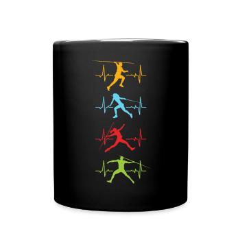 Track and Field Javelin Throwing Thrower Heartbeat - Tasse einfarbig - Schwarz - Vorne