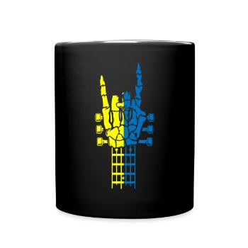 Ukraine Rock & Roll Rocker Peace - Full Colour Mug - black - Front