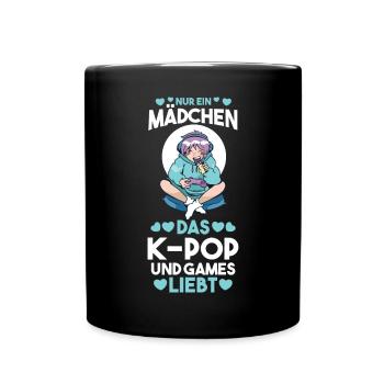 Anime Manga Gamerin Zocker K-pop - Tasse einfarbig - Schwarz - Vorne