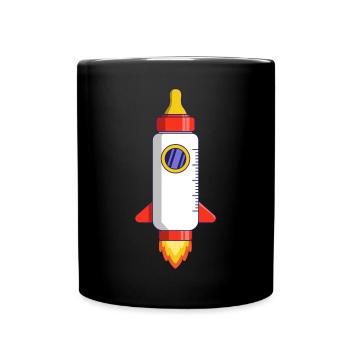 Milk rocket for parents, baby and children - Full Colour Mug - black - Front