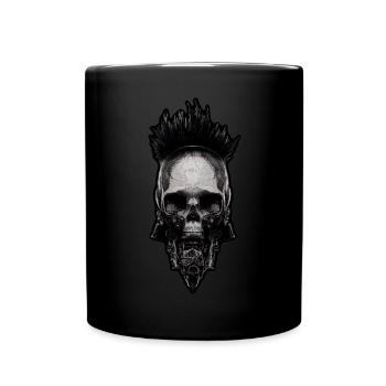 Punk Cyber Skull Skull Biker Steampunk - Full Colour Mug - black - Front