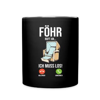 Nordsee Föhr - Tasse einfarbig - Schwarz - Vorne