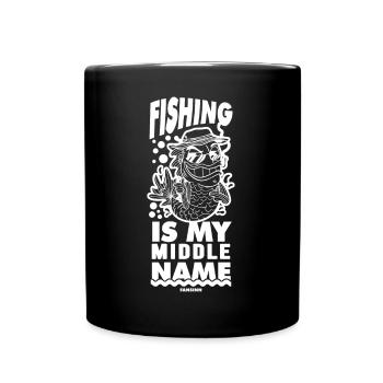 Angler - Tasse einfarbig - Schwarz - Vorne