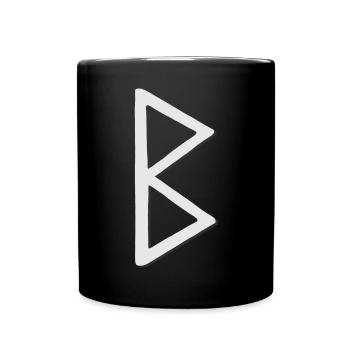 Futhark Runenalphabet Berkana - Tasse einfarbig - Schwarz - Vorne