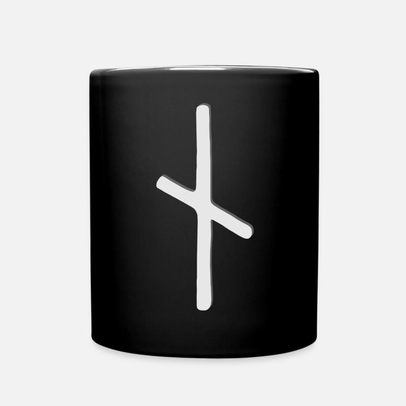 Futhark Runenalphabet Nautiz - Tasse einfarbig - Schwarz