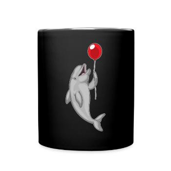 Dolphin Balloon - Full Colour Mug - black - Front