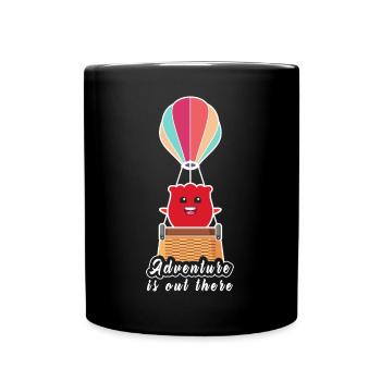 Heißluftballon & Ballon Fahrer Geschenk - Tasse einfarbig - Schwarz - Vorne