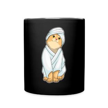 Peignoir de bain pour chat - Mug uni - noir - Devant
