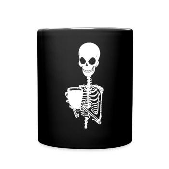 Sarcastique Drôle Squelette Buvant du café expresso - Mug uni - noir - Devant