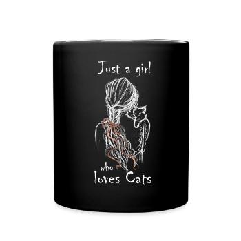 Just A Girl Who Loves Cats - Full Colour Mug - black - Front