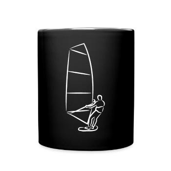 Funny windsurfer drawing - Full Colour Mug - black - Front