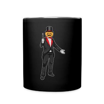 Jack O'Lantern Halloween Zauberer - Tasse einfarbig - Schwarz - Vorne
