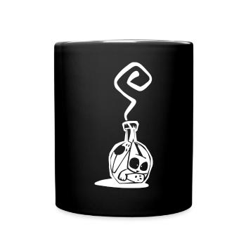 Cat in bottle Black cat - Full Colour Mug - black - Front