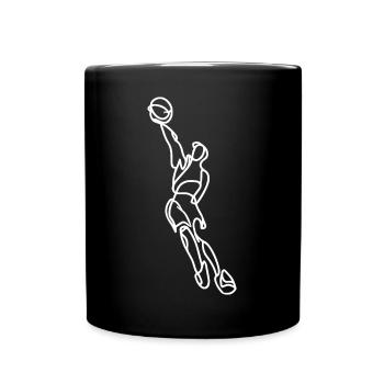 Basketballspieler - Tasse einfarbig - Schwarz - Vorne