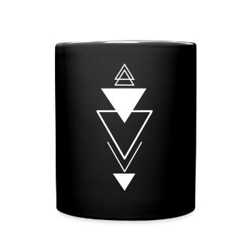 Symbole triangulaire (blanc) - Mug uni - noir - Devant
