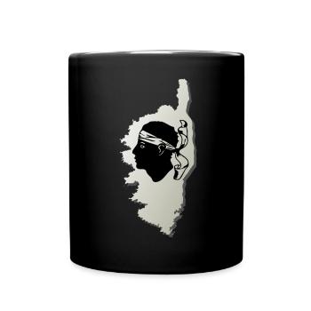 Carte de l’île de Corse en Corse France - Mug uni - noir - Devant