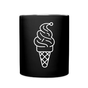 Cornet de crème glacée Dessin - Mug uni - noir - Devant
