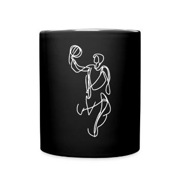 Basketball Skizze - Tasse einfarbig - Schwarz - Vorne