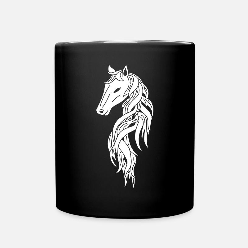 Cheval blanc - Mug uni - noir
