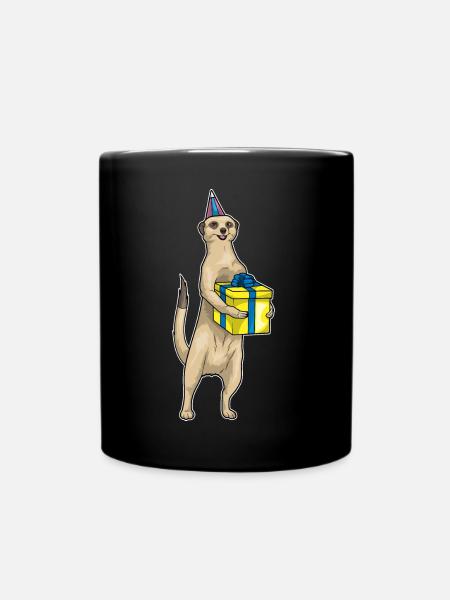 Erdmännchen Geburtstag Partyhut - Tasse einfarbig - Schwarz