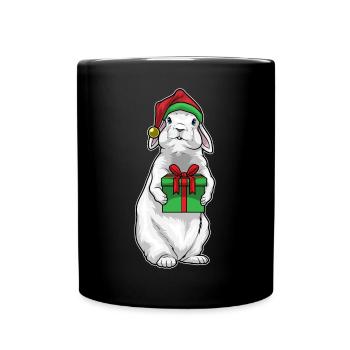 Forfait Noël lapin - Mug uni - noir - Devant