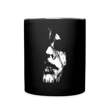 Abstract art woman face black and white - Full Colour Mug - black - Front