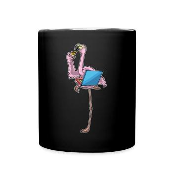 Pizza aux flamants roses - Mug uni - noir - Devant