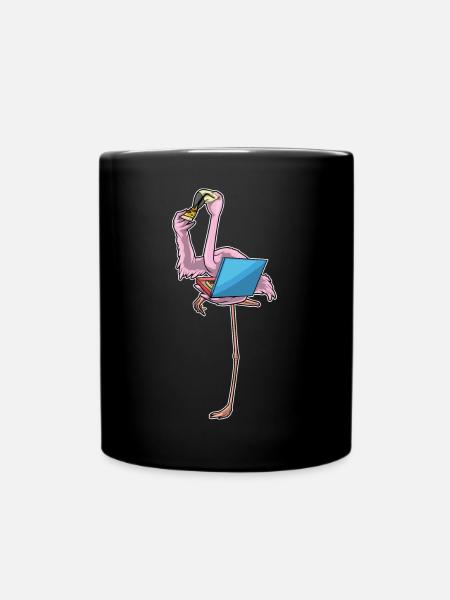 Flamingo Pizza - Tasse einfarbig - Schwarz