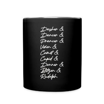 Reindeer | Rudolph, St. Nicholas, Christmas, Party - Full Colour Mug - black - Front