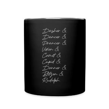 Reindeer | Rudolph, St. Nicholas, Christmas, Party - Full Colour Mug - black - Front