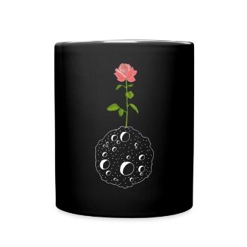 Die Blume und der weiße Planet - Tasse einfarbig - Schwarz - Vorne