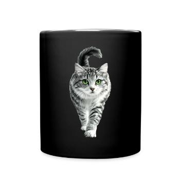 Amerikanische Locken - Tasse einfarbig - Schwarz - Vorne