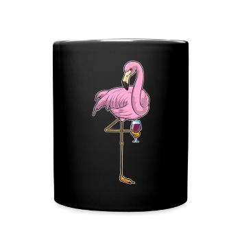 Flamingo Red Wine - Full Colour Mug - black - Front
