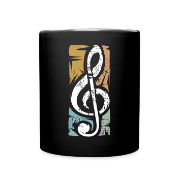 clef vintage – conception de symboles musicaux - Mug uni - noir - Devant