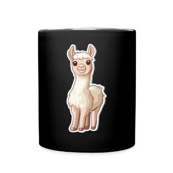 Llama Alpaca Llama Animal Gift - Full Colour Mug - black - Front