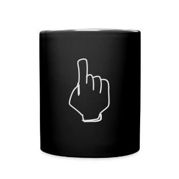 Hand Zeigefinger - Tasse einfarbig - Schwarz - Vorne