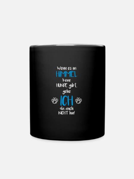 Hunde Himmel Design - Tasse einfarbig - Schwarz