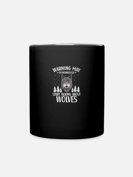 Wolf Outfit für Wölfe Liebhaber Damen - Tasse einfarbig - Schwarz