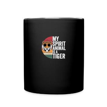 Tiger Outfit für Tiger Liebhaber Frauen - Tasse einfarbig - Schwarz - Vorne