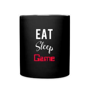 Eat Sleep Game - Tasse einfarbig - Schwarz - Vorne