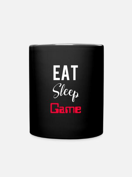Eat Sleep Game - Tasse einfarbig - Schwarz