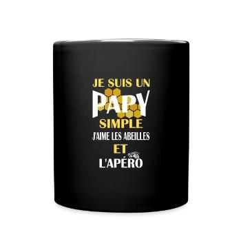 Je suis un papy simple j'aime les abeilles t-shirt - Mug uni - noir - Devant