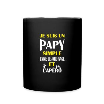 Je suis un papy simple j'aime le jardinage - Mug uni - noir - Devant