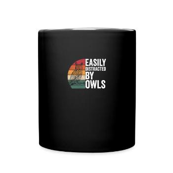 Eule Outfit für Eulen Liebhaber - Tasse einfarbig - Schwarz - Vorne