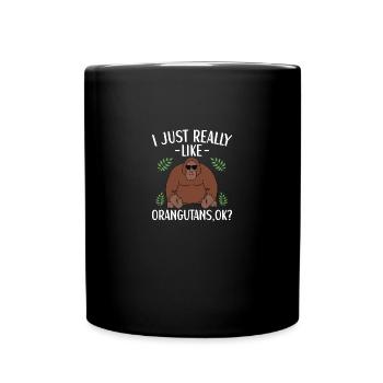 Tenue orang-outan Amoureux des singes - Mug uni - noir - Devant